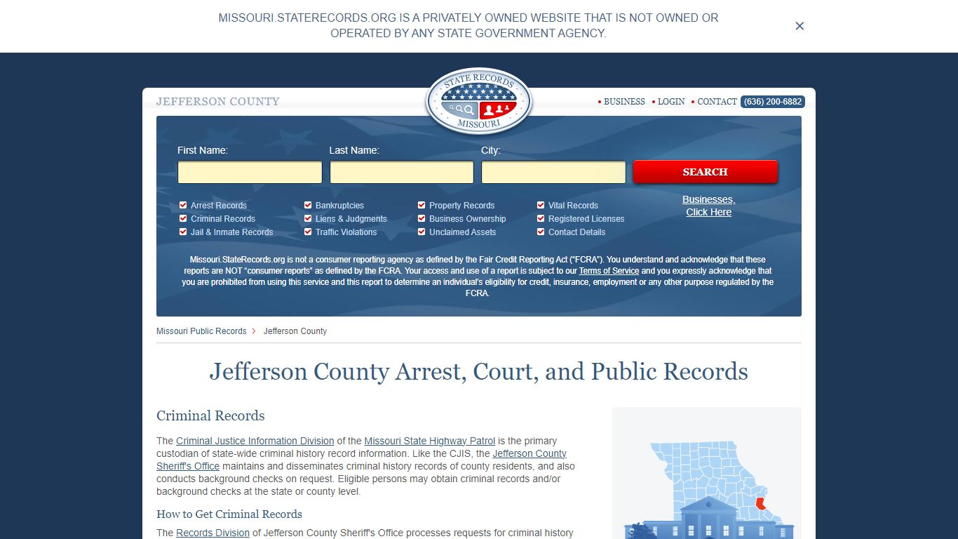 Jefferson County Arrest, Court, and Public Records